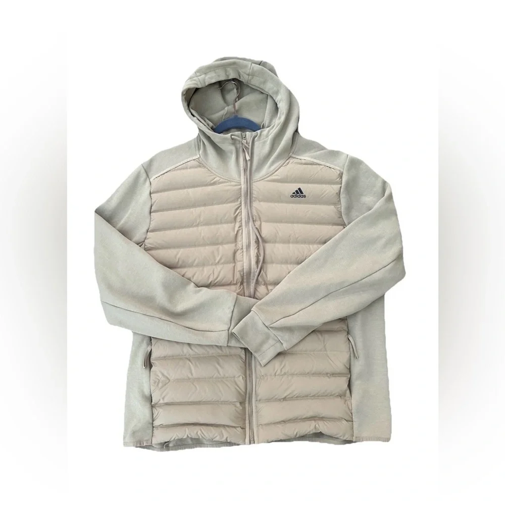 Adidas Men’s Varilite Hybrid Jackets Tan Brown Sz XL - Picture 2 of 10
